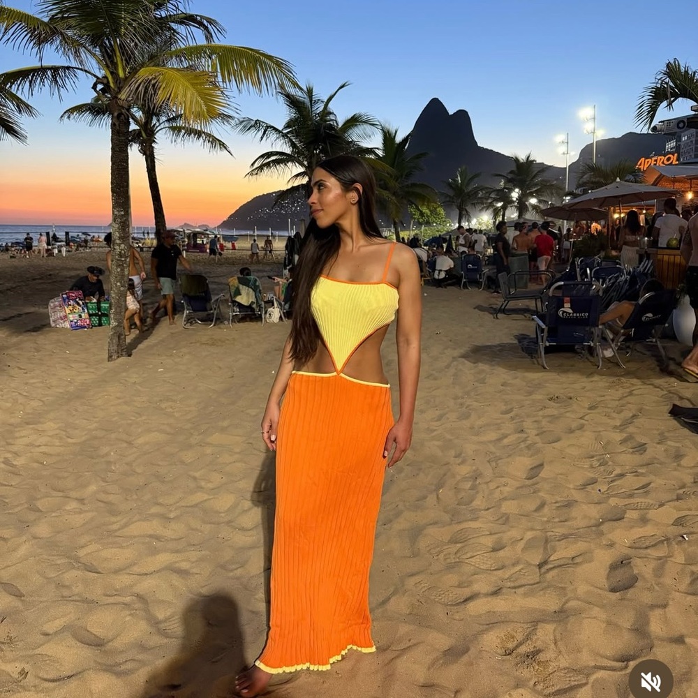 Sabo Skirt Yellow and Orange Maxi Dress - Worn once